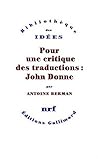 Pour une critique des traductions  : John Donne