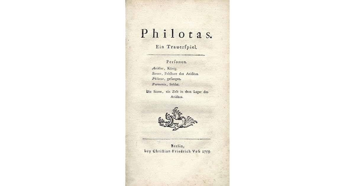 Philotas Ein Trauerspiel Gotthold Ephraim Lessing www.goodreads.com