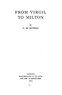 From Virgil to Milton (Hardcover)