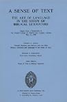 A Sense of Text: The Art of Language in the Study of Biblical Literature