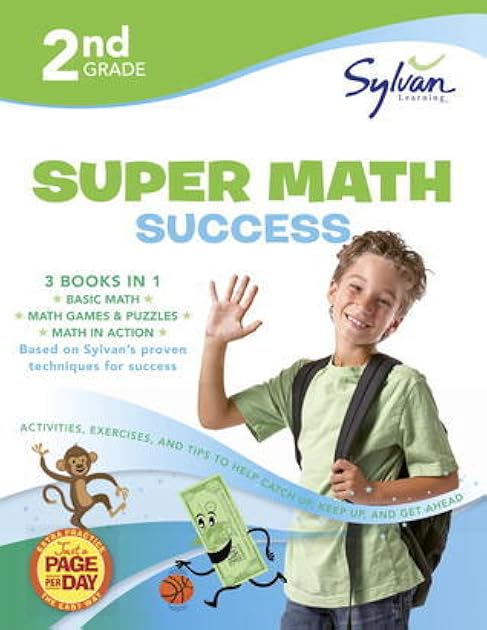 2nd Grade Jumbo Math Success Workbook: 3 Books in 1--Basic ic Math, Math Games and Puzzles, Math in Action; Activities , Exercises, and Tips to Help ... and Get Ahead (Sylvan Math Jumbo Workbooks)
