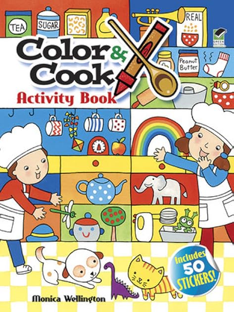 Color & Cook Activity Book with 30 Stickers! (Dover Kids Activity Books: Cooking)