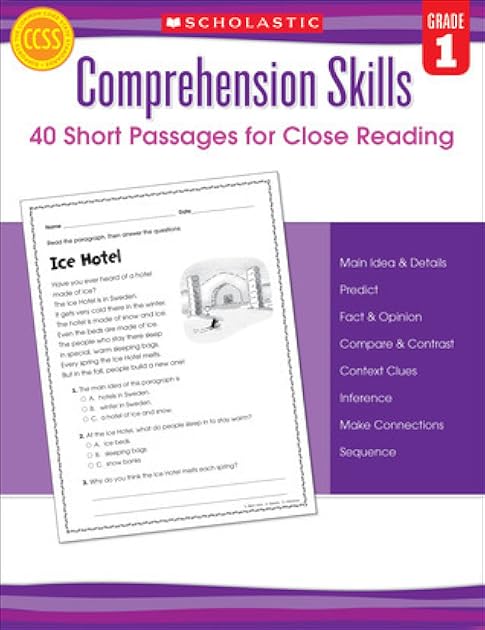 Scholastic Teaching Resources SC-546052 Comprehension Skills Gr 1 40 Short Passages For Close Reading