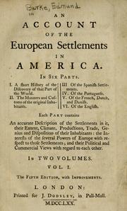 An Account of the European Settlements in America in Six Parts