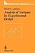 Analysis of Variance in Experimental Design (Springer Texts in Statistics)