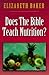 Does the Bible Teach Nutrition?