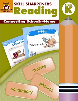 Evan-Moor Skill Sharpeners Reading Workbook, Kindergarten, Vocabulary, Comprehension, Phonics, Word Family, Sequencing, Beginning Sounds, Matching Words and Pictures, Cut and Paste, Homeschool (Paperback)