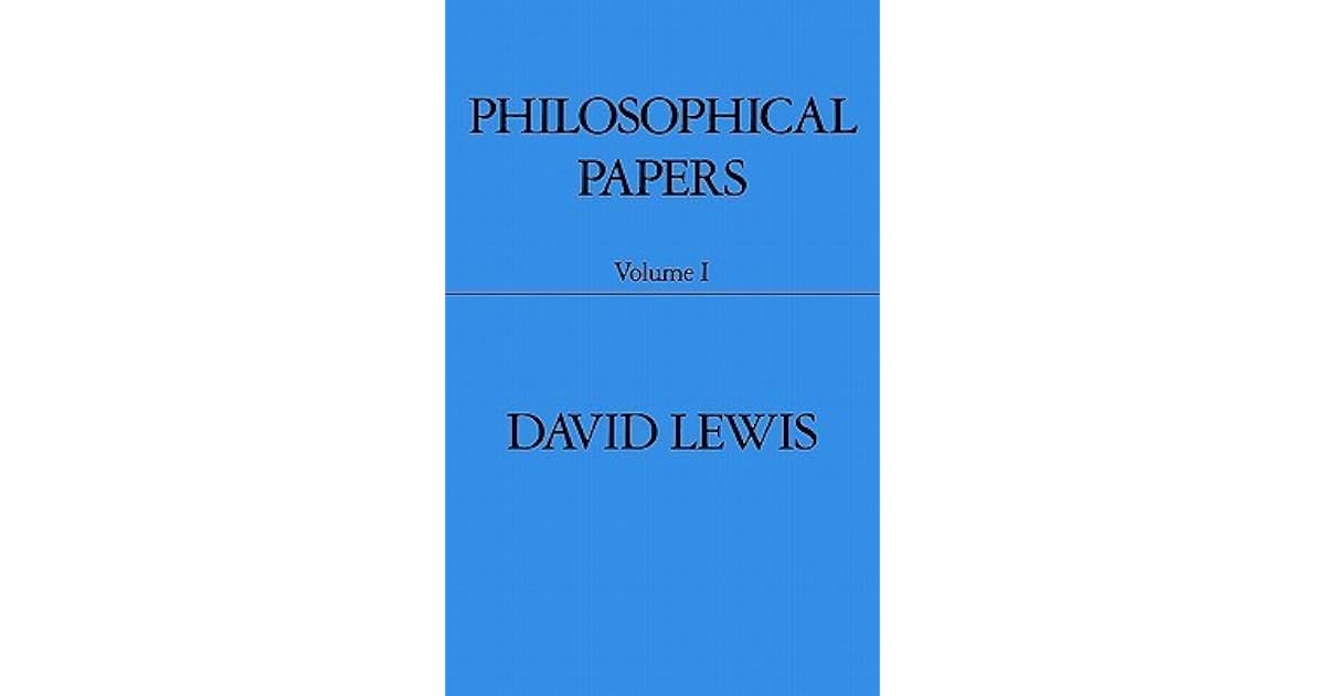 Philosophical Papers, Volume I by David Kellogg Lewis