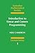 Introduction to Linear and Convex Programming by Neil Cameron