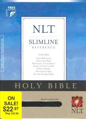 Holy Bible: New Living Translation, Leatherlike Black, Slimline Reference