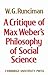 A Critique of Max Weber's P...