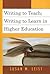 Writing to Teach; Writing to Learn in Higher Education
