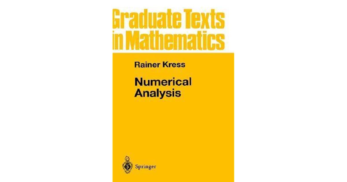 Numerical Analysis by Rainer Kress