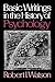 Basic Writings in the History of Psychology