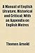 A Manual of English Litratu...