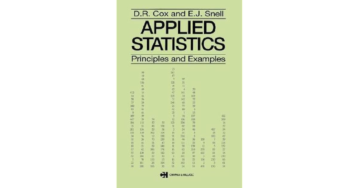 Applied Statistics Principles And Examples By David Roxbee Cox