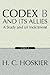 Codex B and Its Allies, 2 Volumes