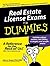 Real Estate License Exams For Dummies by Drei John A. Yoegel