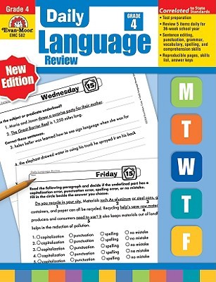 Evan-Moor Daily Language Review, Grade 4, Activities, Homeschooling and Classroom Resource Workbook, Reproducible Worksheets, Teacher Edition, Daily Practice, Skills Assessment, Grammar, Punctuation (Paperback)