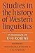 Studies in the History of Western Linguistics