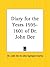 Diary for the Years 1595-1601 of Dr. John Dee