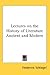 Lectures on the History of Literature, Ancient and Modern