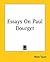 Essays On Paul Bourget