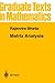 Matrix Analysis by Rajendra Bhatia
