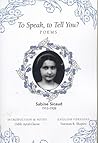 To Speak, to Tell You?: Poems (English and French Edition)
