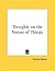 Thoughts on the Nature of Things