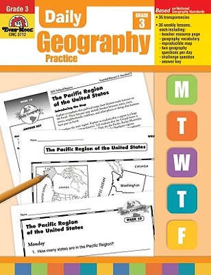Evan-Moor Daily Geography Practice, Grade 3, Homeschooling and Classroom Resource Workbook, Reproducible Worksheets, Teaching Edition, USA, World, Continents, Oceans, Countries (Paperback)