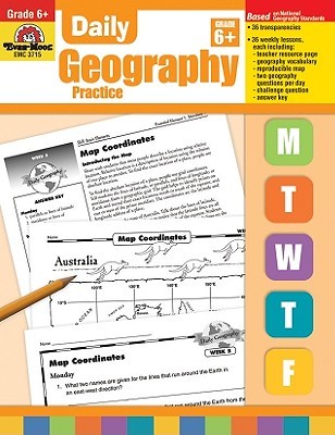 Evan-Moor Daily Geography Practice, Grade 6, Homeschooling and Classroom Resource Workbook, Reproducible Worksheets, Teaching Edition, USA, World, Continents, Oceans, Countries (Paperback)