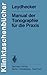 Manual der Tonographie für die Praxis (Kliniktaschenbücher) by W. Leydhecker