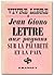 Lettre aux paysans sur la pauvreté et la paix by Jean Giono