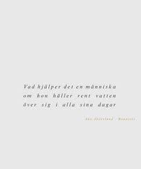 Vad hjälper det en människa om hon häller rent vatten över sig i alla sina dagar