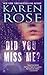 Did You Miss Me? (Romantic Suspense, #14; Baltimore, #3) by Karen Rose