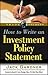 How to Write an Investment Policy Statement