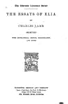 The Essays of Elia
