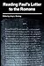 Reading Paul's Letter to the Romans (Sbl - Resources for Biblical Study (Paper))