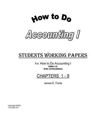 How to Do Accounting I Student Working Papers