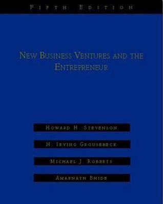 New Business Ventures And The Entrepreneur (Hardcover)