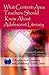 What Content-Area Teachers Should Know About Adolescent Literacy by National Institute for Lite...