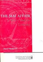 The MAI Affair: A Story and Its Lessons