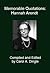 Memorable Quotations: Hannah Arendt