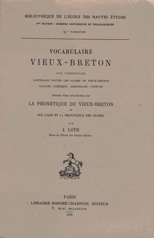 Vocabulaire Vieux Breton (Unknown Binding)