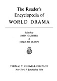 The Reader's Encyclopedia of World Drama (Hardcover)