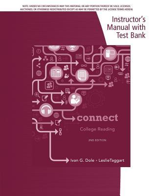 Connect: College Reading--Instructor's Manual with Test Bank