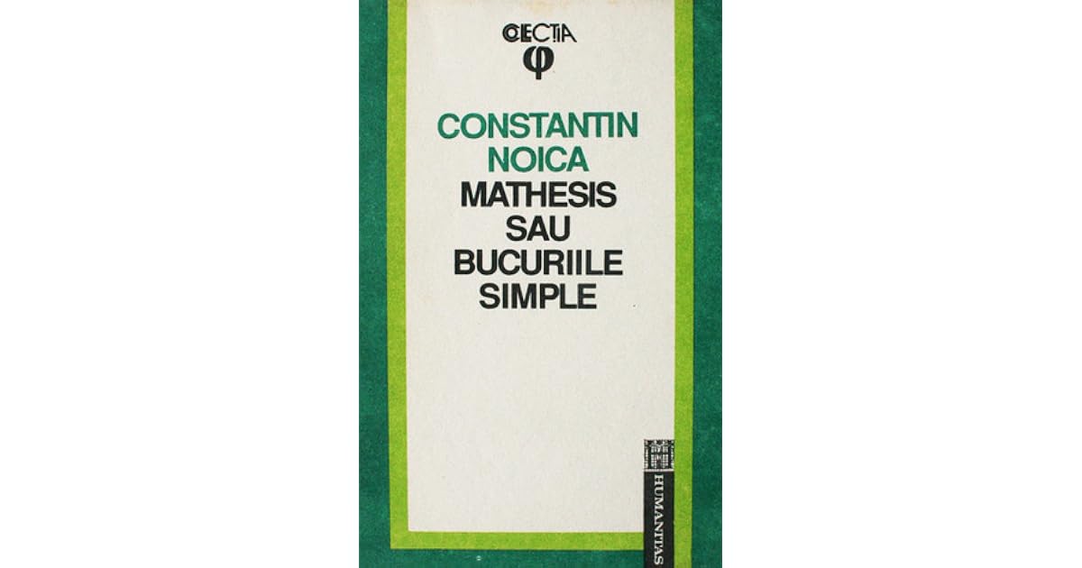 Constantin noica mathesis picture