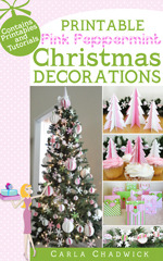 Printable Pink Peppermint Christmas Decorations