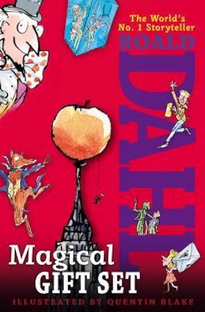 Roald Dahl Magical Gift Set (4 Books): Charlie and the Chocolate Factory, James and the Giant Peach, Fantastic Mr. Fox, Charlie and the Great Glass Elevator